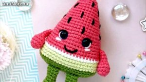 Амигуруми: схема Арбузная долька. Игрушки вязаные крючком - Free crochet patterns.