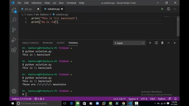 Exercise 1 Solution of Python | Be Expert In Technologies