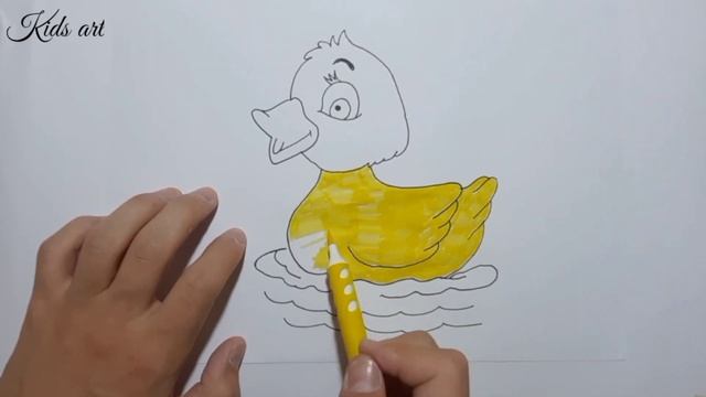 How to draw a duck picture Учимся рисовать утку