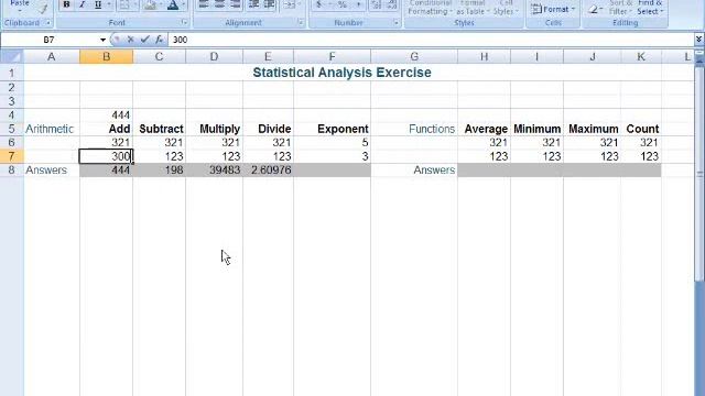 Excel 2007 Basic Formulas