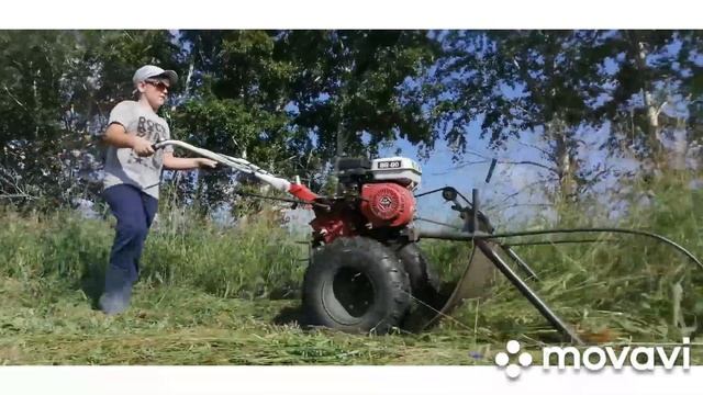 не дорогой китайский мотоблок. сенокос.