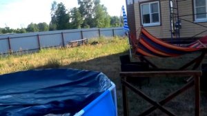 Как накрыть бассейн тентом ОДНОМУ. Самый ПРОСТОЙ и БЫСТРЫЙ способ