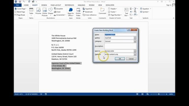 Customized Building Block (Quick Parts Menu) in Your MS Word 2013 Document смотреть онлайн