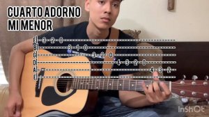 Adicto Fuerza Regida ADORNOS Y ACORDES de estudio TABS-Tutorial-Guitarra