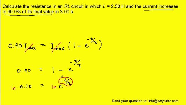 Calculate the resistance in an RL circuit