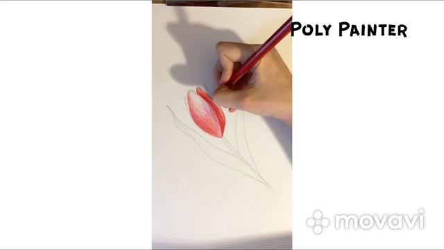 РИСУЕМ ТЮЛЬПАН ЦВЕТНЫМИ КАРАНДАШАМИ. смотреть онлайн