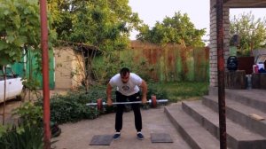Жим штанги  60kg стоя по длинному циклу весом