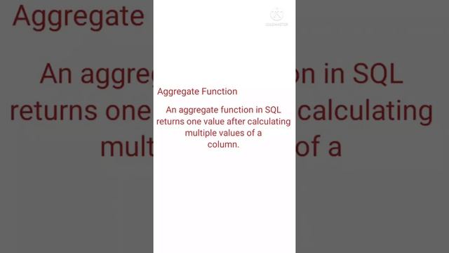 Aggregate Function in SQL | Subash K