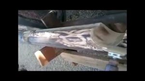 Обжиг и браширование бревна