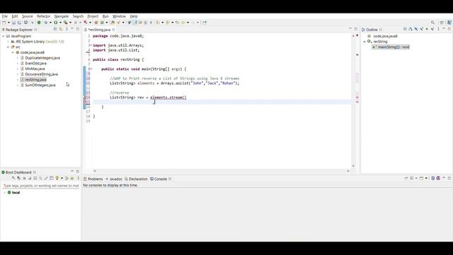 Java 8 Program to Print Reverse of a List of Strings || Learn Java Code || Interview Q || Important смотреть онлайн
