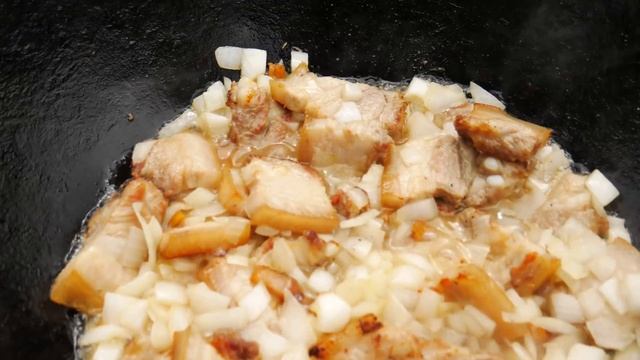 ЖАРЕНКА ИЗ ДЕТСТВА В КАЗАНЕ НА КОСТРЕ
