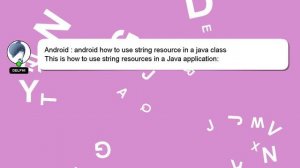 Android : android how to use string resource in a java class