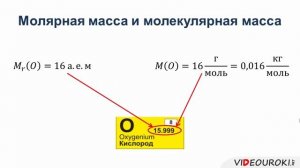 Масса молекул.  Количество вещества