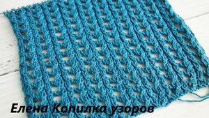 Прекрасный и простой узор спицами Вертикальные ажурные дорожки