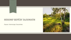 А.Башлачёв "Некому берёзу заломати"