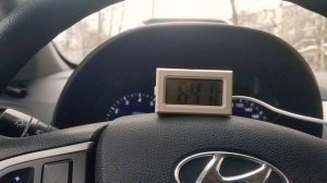 Какая температура у воздуха из печки автомобиля на разных скоростях зимой Hyundai Solaris солярис
