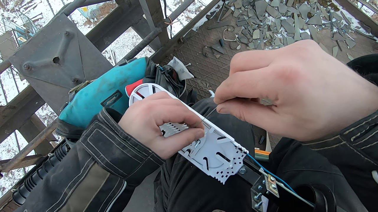 Сварка ВОЛС на 30м вышке в 20 градусный мороз смотреть онлайн