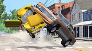 BeamNG Drive - Реалистичные автомобильные аварии и погони и ДТП. Бимка.