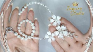 Свадебное колье для невесты с цветами Украшение на свадьбу Торжество Цветы витраль✨TamireStudio✨