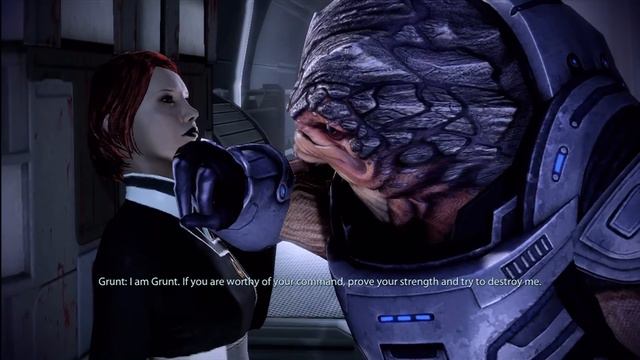 Mass Effect 2 Shepard Shoots the crap out of grunt смотреть онлайн