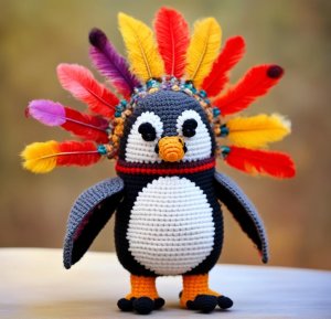 АМИГУРУМИ: ПИНГВИНЫ, ВЯЗАНЫЕ ИГРУШКИ ОТ НЕЙРОСЕТИ. ПОДБОРКА №1.