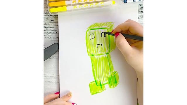 Как нарисовать Крипера из Майнкрафта How to draw a Minecraft Creeper смотреть онлайн
