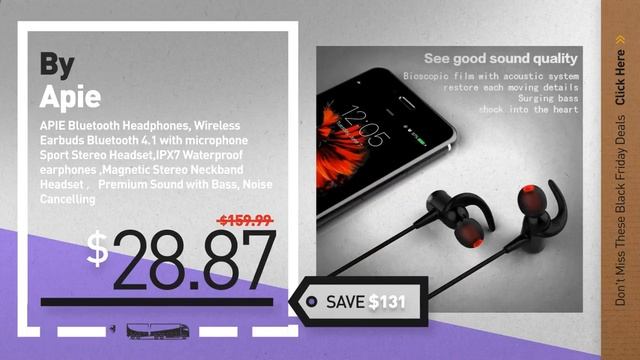 Top Black Friday Bluetooth Headsets: TOORUN M26 Bluetooth Headset V4.1 with Noise Cancelling Mic - смотреть онлайн