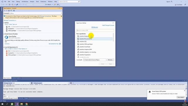 Клонирование репозитория из Github средствами Visual Studio