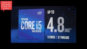 Intel Core i5 10400 Desktop Processor 6 Cores up to 4 3 GHz  LGA1200 Intel 400 Series Chipset 65W