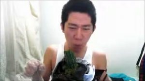 Кореец сошол с ума!!!!!!!(Ест кактус)