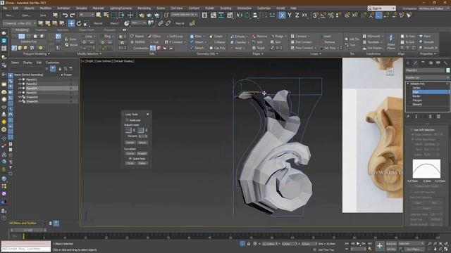Серия уроков по студийному моделированию сложной резной ножки в 3ds Max (создание резного декора).