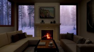Звуки костра и метели, Звуки метели и потрескивание камина, Звуки метели за окном и уютный камин