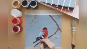 СНЕГИРЬ | гуашь