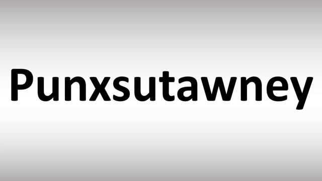 How to Pronounce Punxsutawney смотреть онлайн