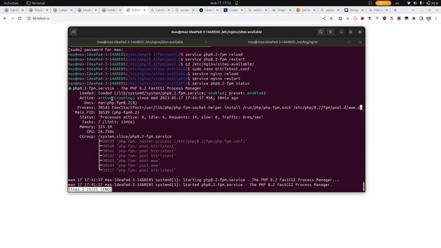 Bitrix FastCGI sent in stderr: "PHP message: PHP Fatal error: Ubuntu 23.04 Nginx PHP-FPM