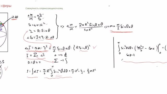 2 а Моменты инерции сферы и шара смотреть онлайн