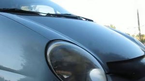 очистил фару "МАТИЗА"  от краски и отполировал.