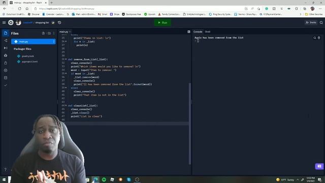 Python Project - Simple Shopping List