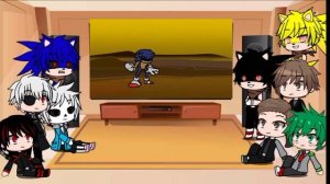 Fandom react to Fleetway vs Sonic.EXE (Exetior)