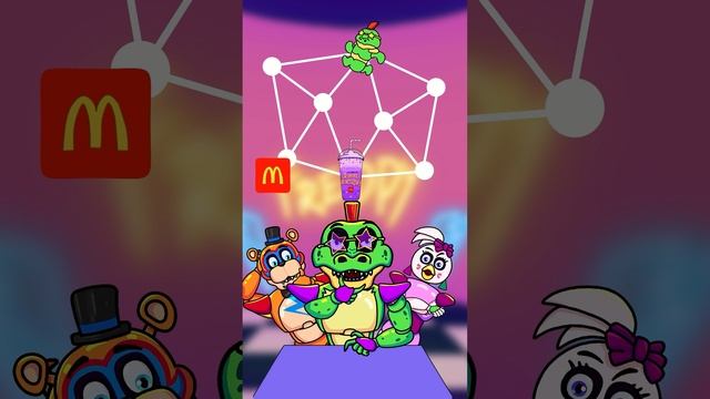 Dodge the Grimace Shake Vs Fredbear FNAF ?The impossible Game challenge! Cartoon Animation #shorts