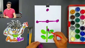Как нарисовать ЦВЕТОК красками гуашь для детей с РыбаКит