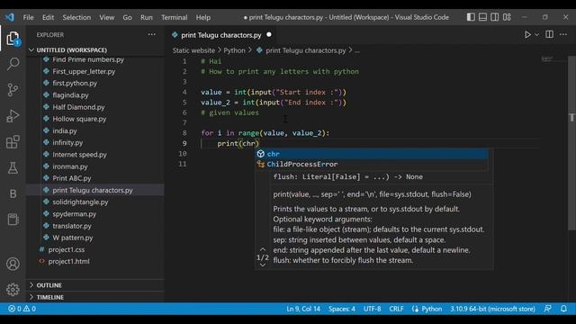 how to print all characters a to z telugu & Hindi & numbers using python #python #2022 #unicode смотреть онлайн