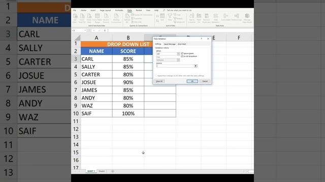 Excel Drop Down List смотреть онлайн