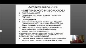 фонетический разбор слова