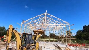 Монтаж склада из деревянных конструкций за 4 минуты. Таймлапс