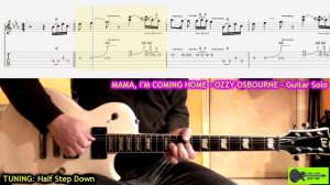 MAMA I'M COMING HOME Guitar Solo TAB Cover | Zakk Wylde | Ozzy Osbourne