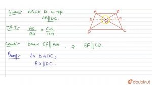 ABCD is a trapezium in which AB||DC and its diagonals intersect each other at the point O. Show tha