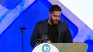 Trey Edward Shults winning the Breakthrough Director Gotham Award at the 2016 IFP Gotham Awards