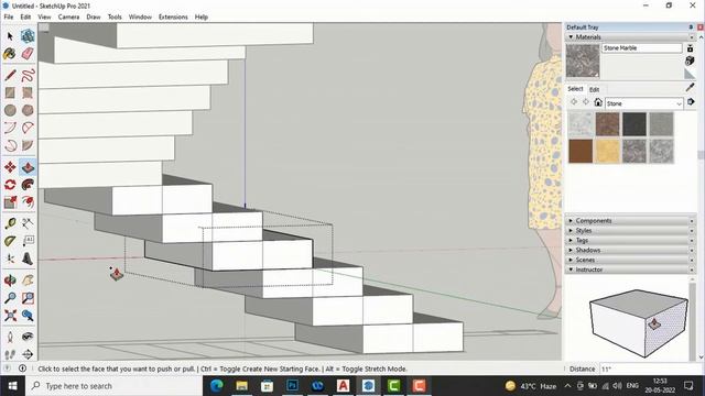 Making Stairs from Autocad 2d Plan in Sketchup (Part 17)