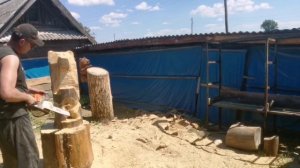 Резьба скульптуры в сад бензопилой  Приветственный медведь